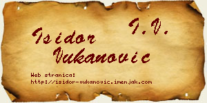 Isidor Vukanović vizit kartica